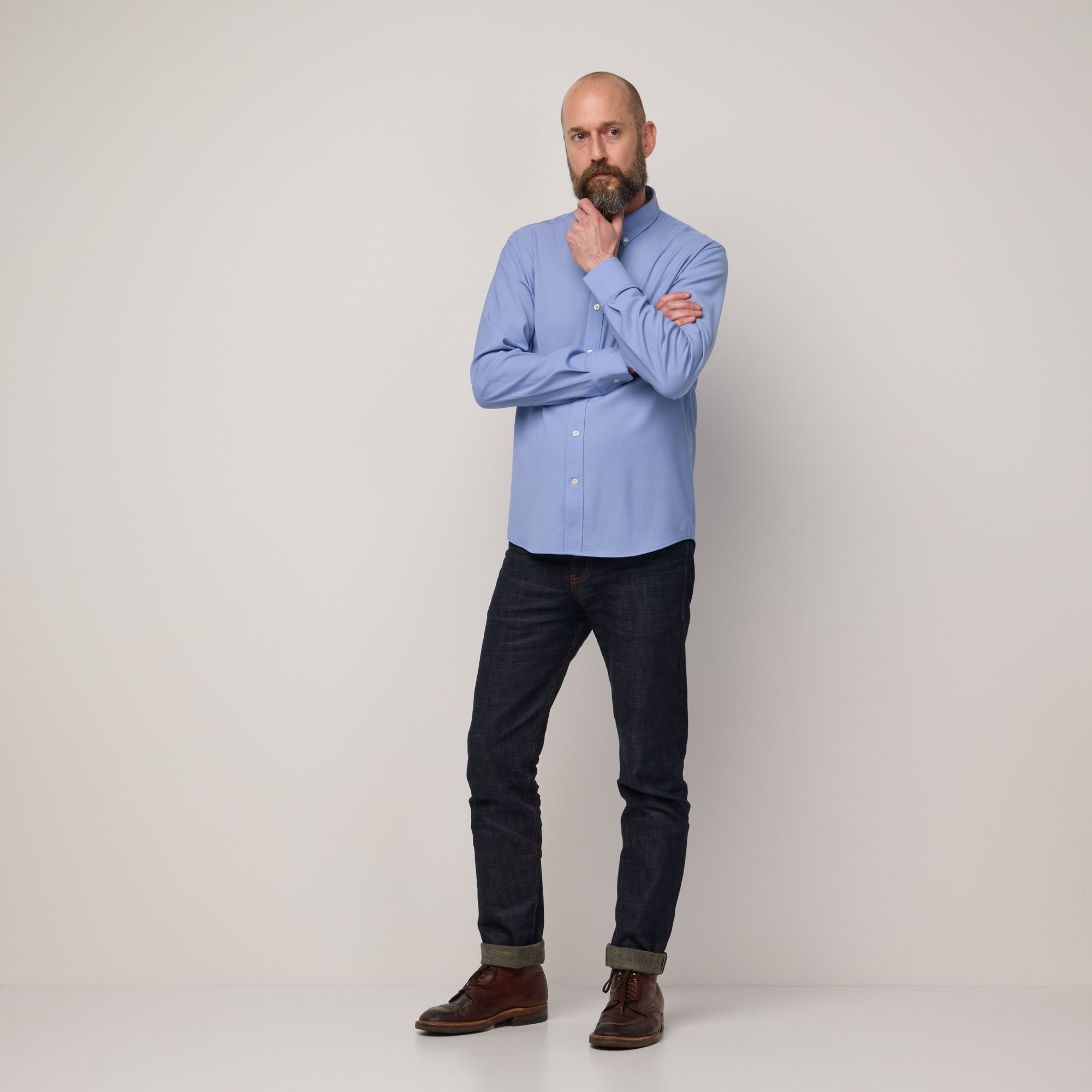model-spec:Chad is 185cm, 76kg, and wears size M Slim