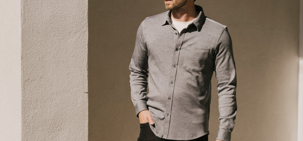 Merino Wool Knit Button-Down Shirts