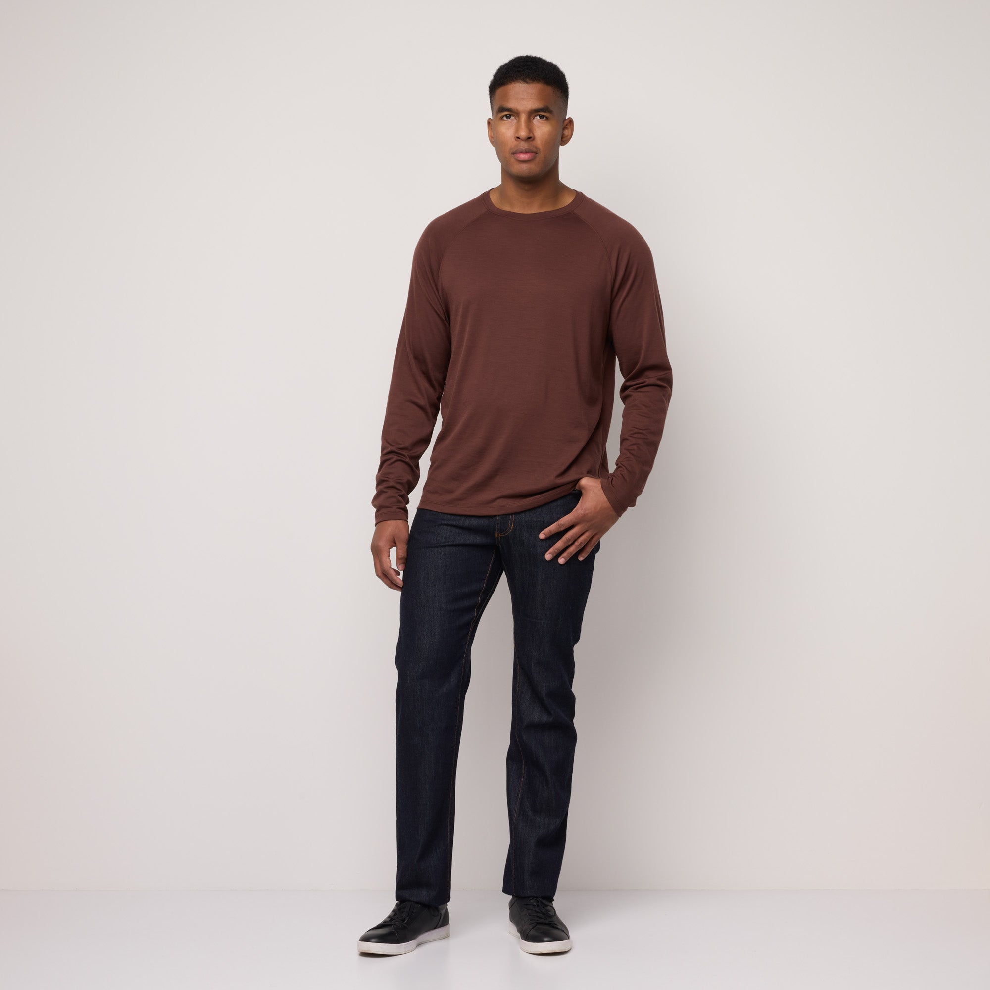 Merino Wool Long Sleeve Raglan | Umber Brown – Long Sleeve Raglans 