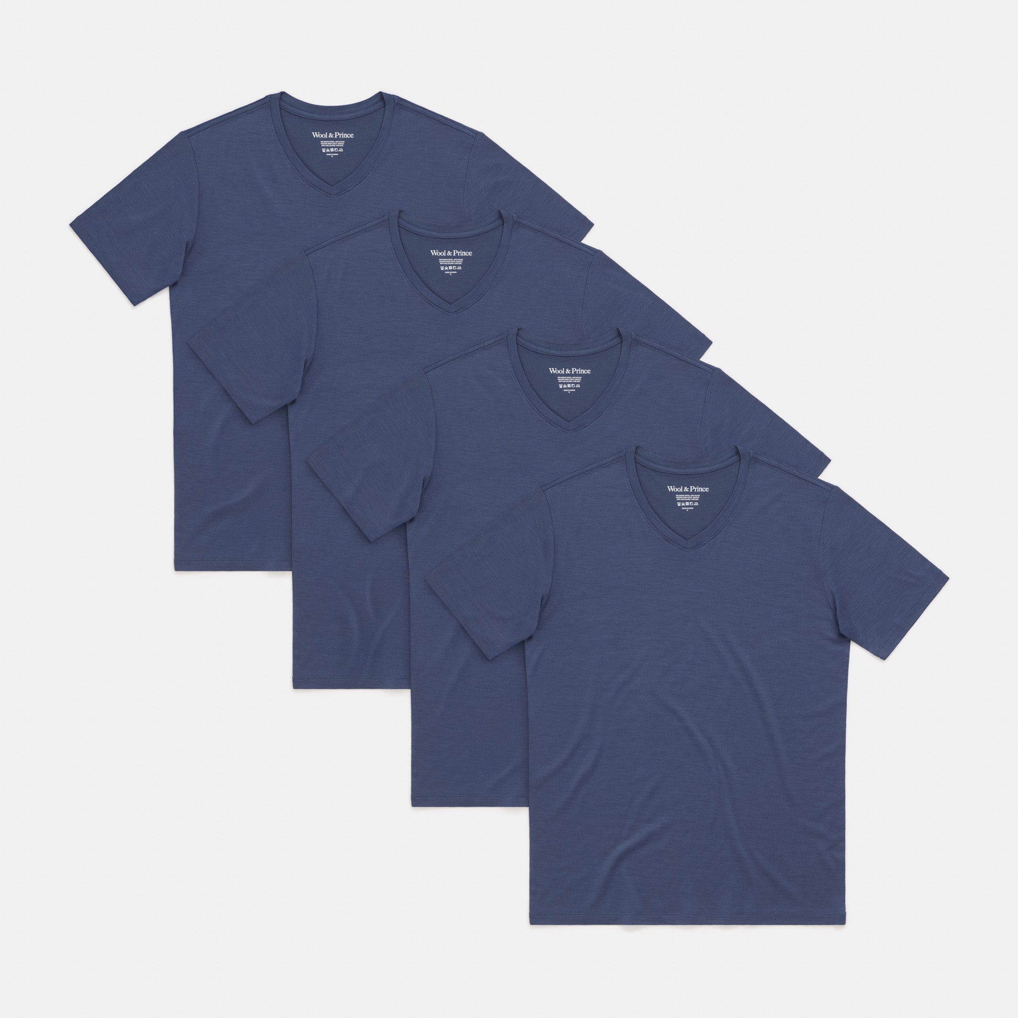 Merino Wool V-Neck T-Shirt | Vintage Blue – Standard V-Neck T