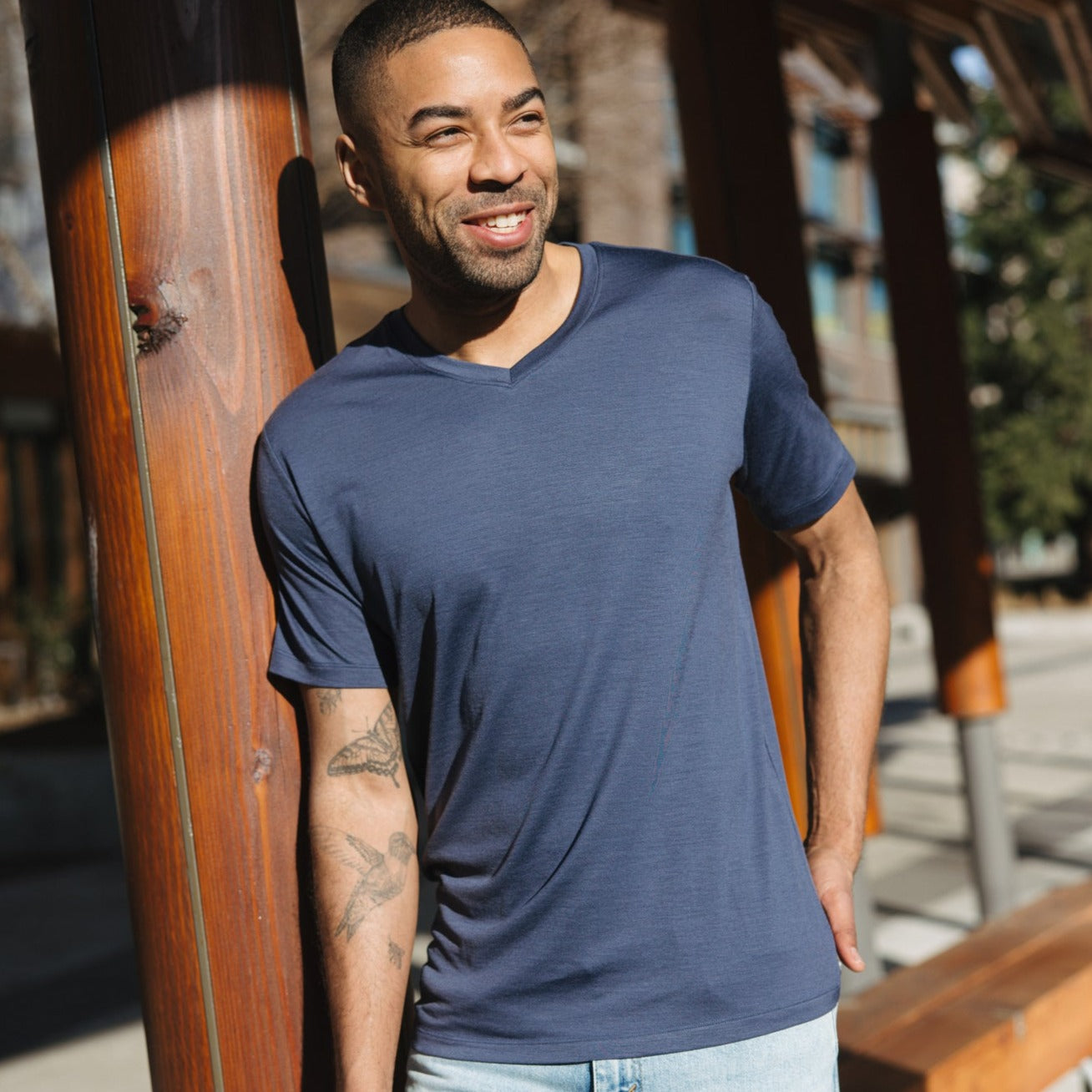 model-spec:Anthony is 191cm and wears size M