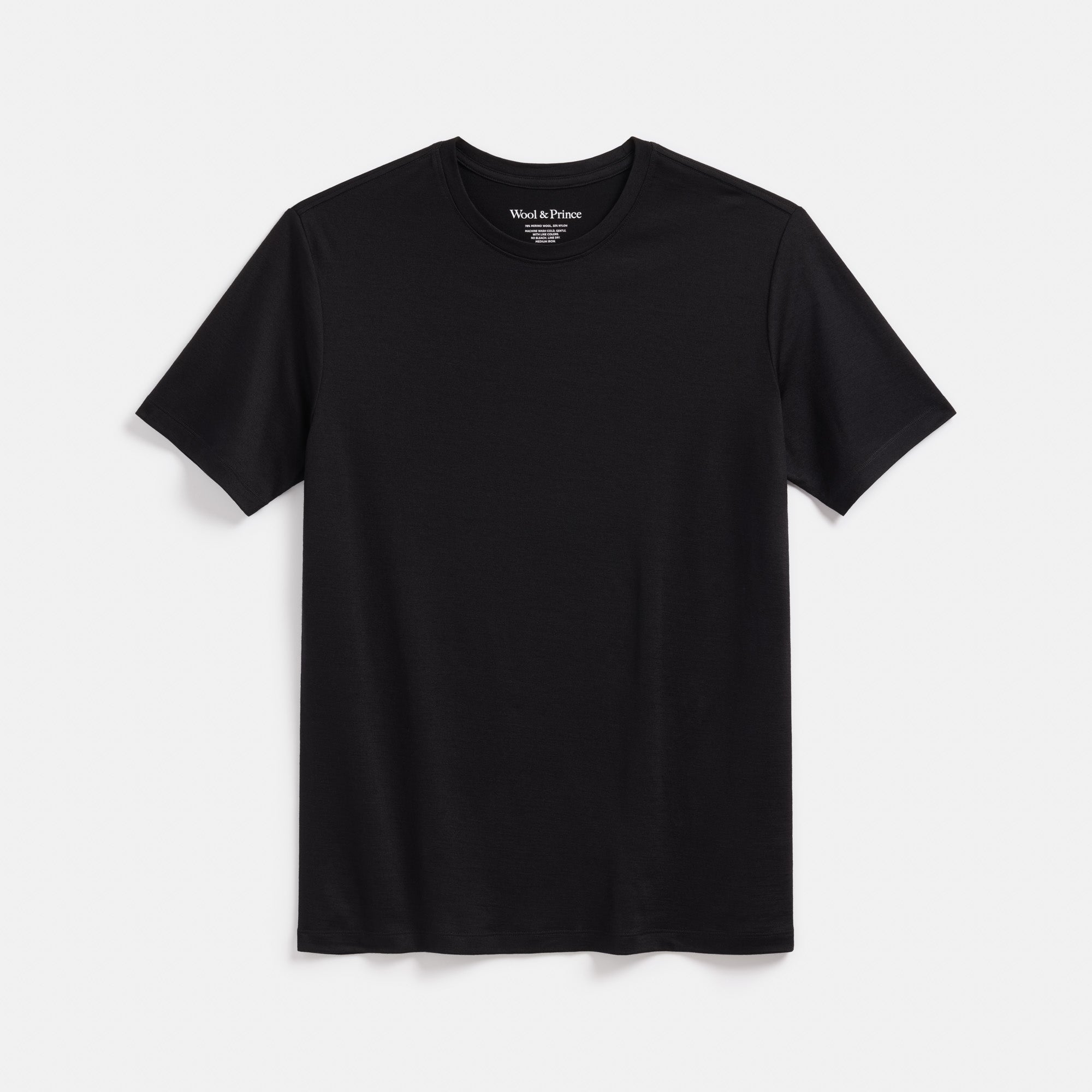 prince 黒 Tシャツ HD939017 Merino Wool Crew Neck T-Shirt | Black – Crew Neck T-Shirts