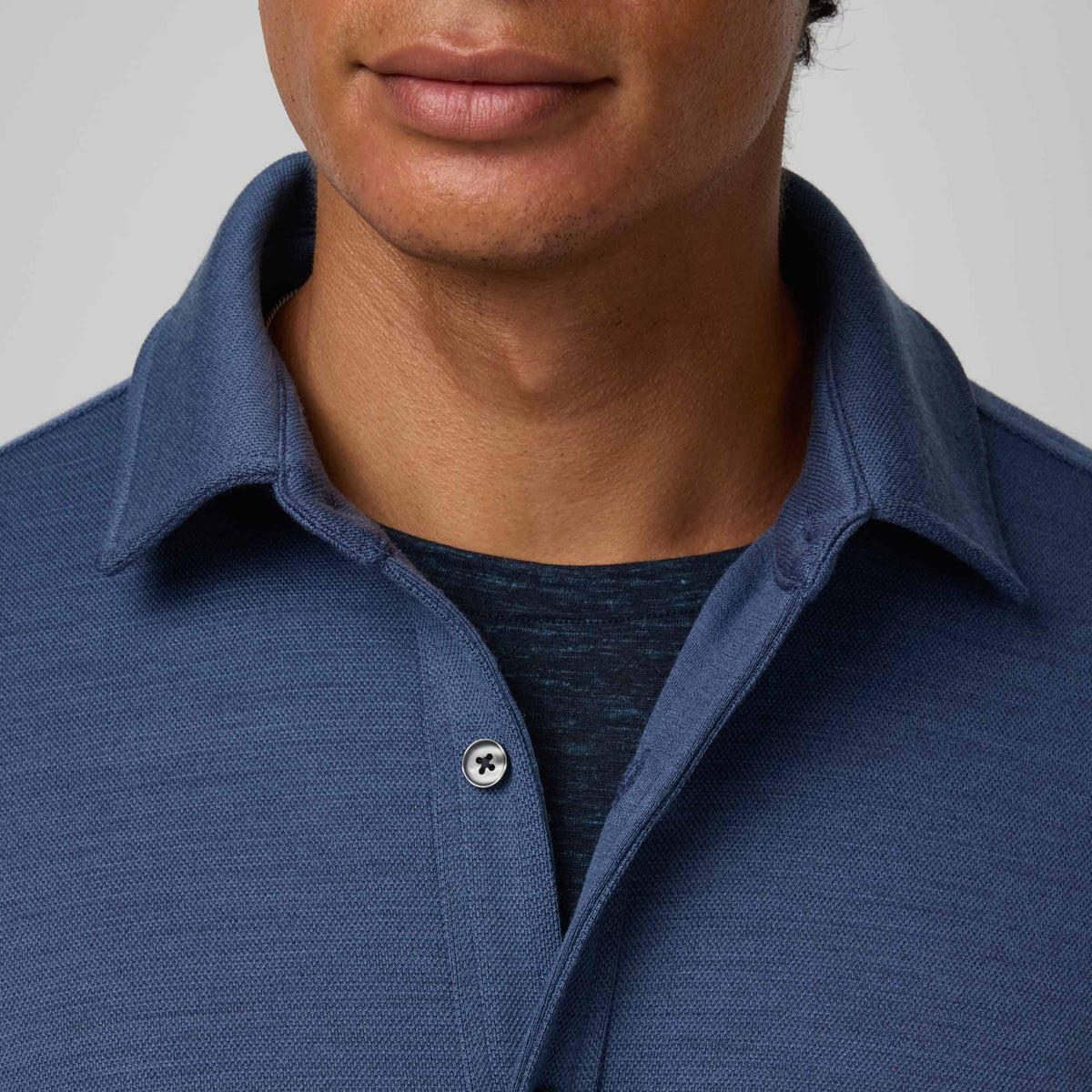 Midweight Pique Button-Down Shirt