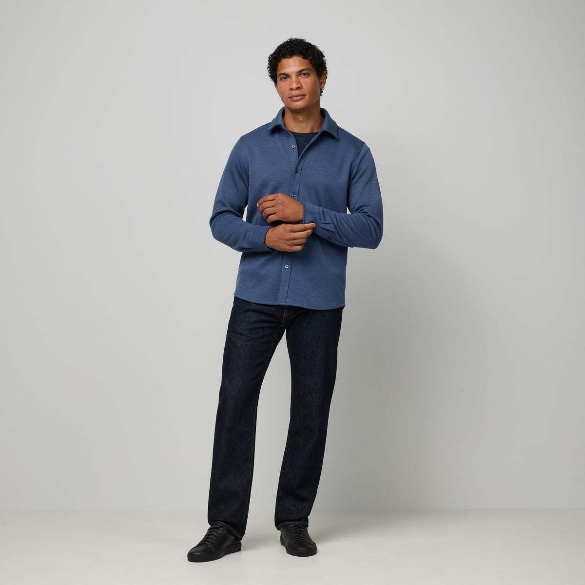 Midweight Pique Button-Down Shirt