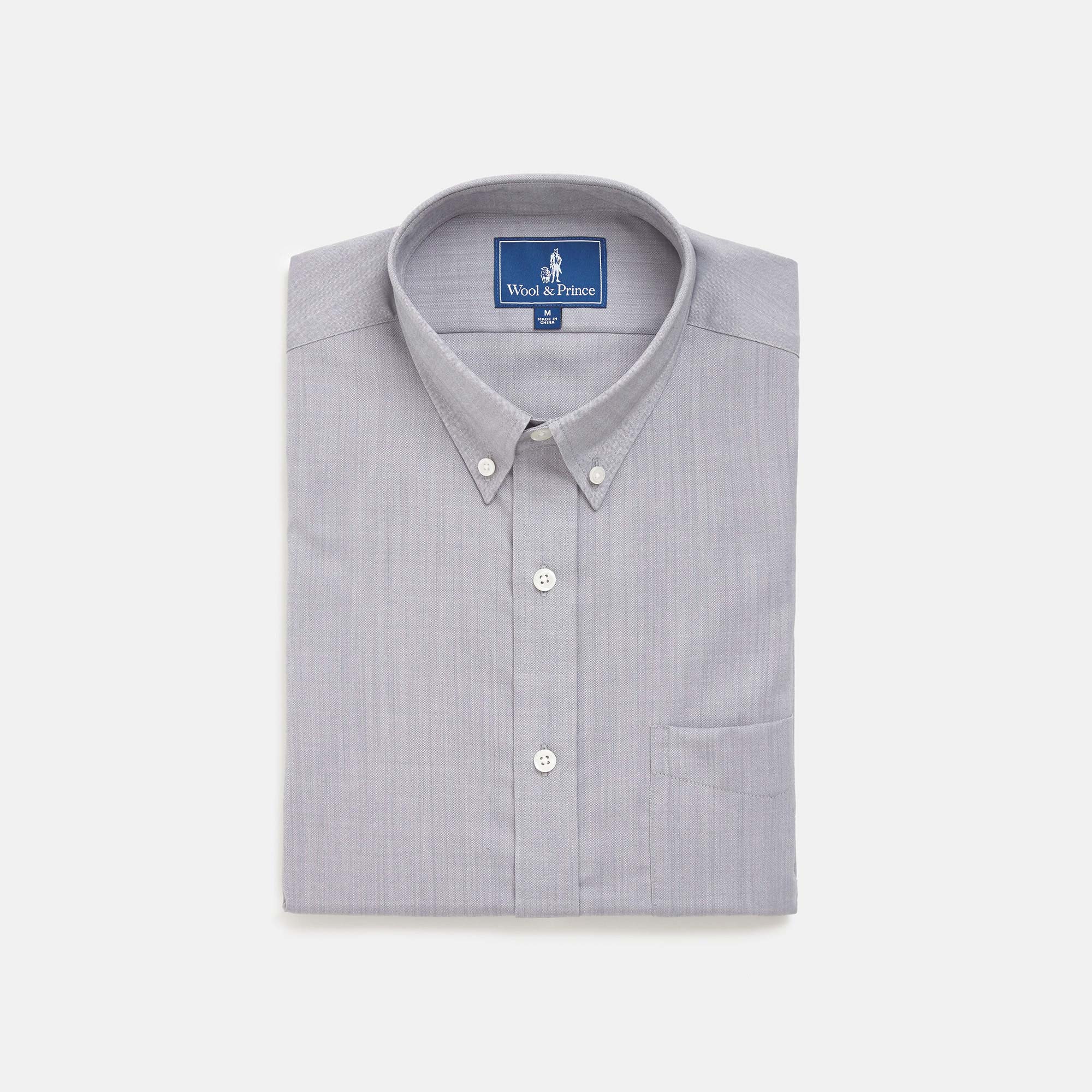 Merino Wool Button-Down Shirt | Light Gray Oxford | Wool&Prince Europe