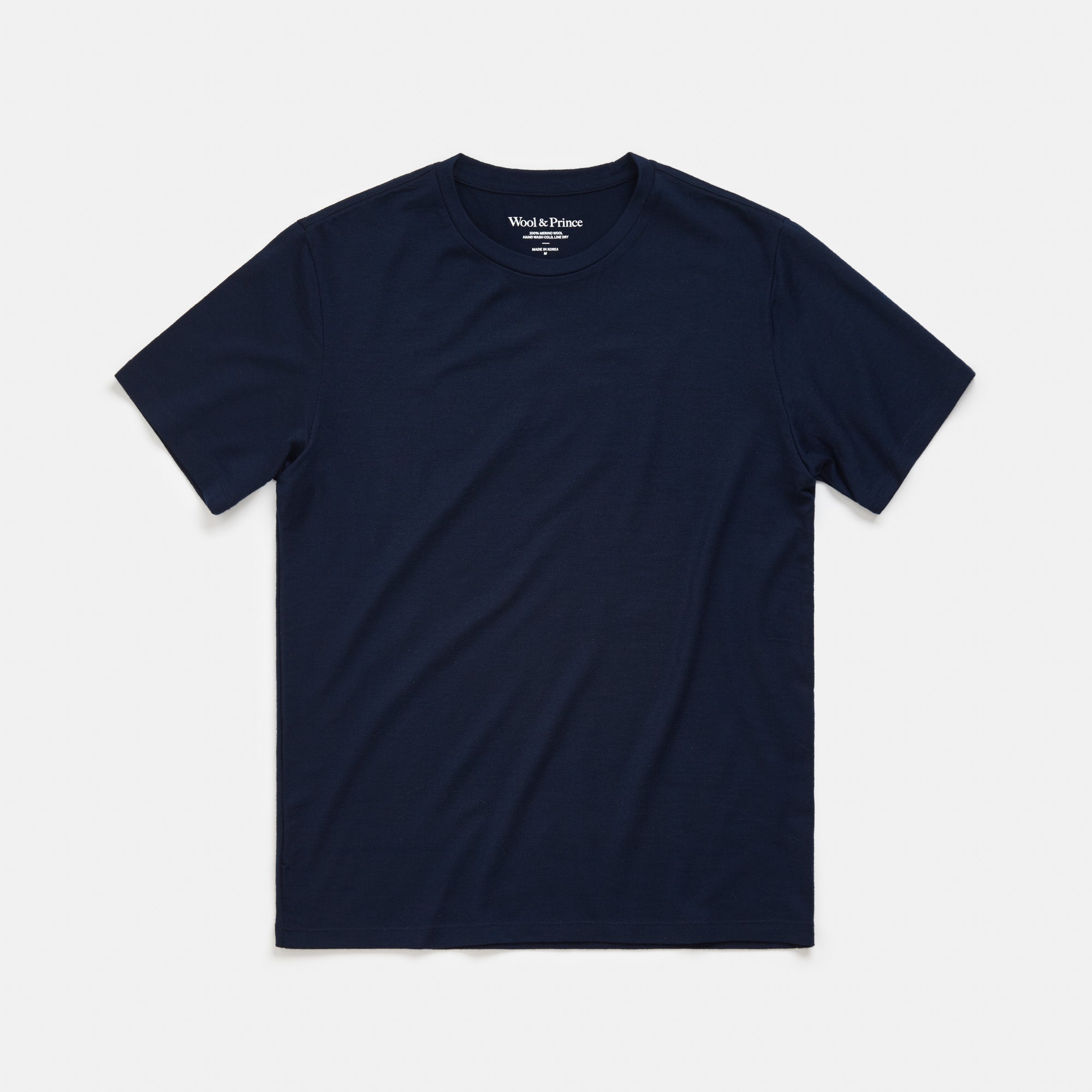 100% Merino Wool Crew Neck T-Shirt | Navy | Wool&Prince Europe